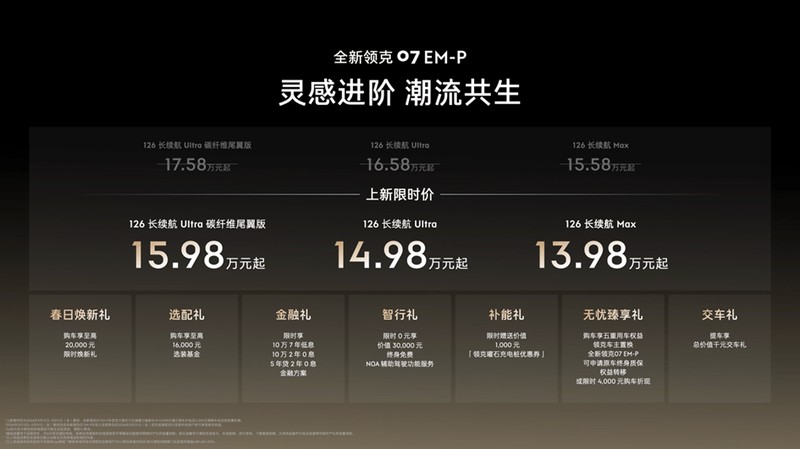  领克07 EM-P碳纤尾翼版，以赛道激情融入都市生活；限时专享价开启性能新篇章。 汽车科技